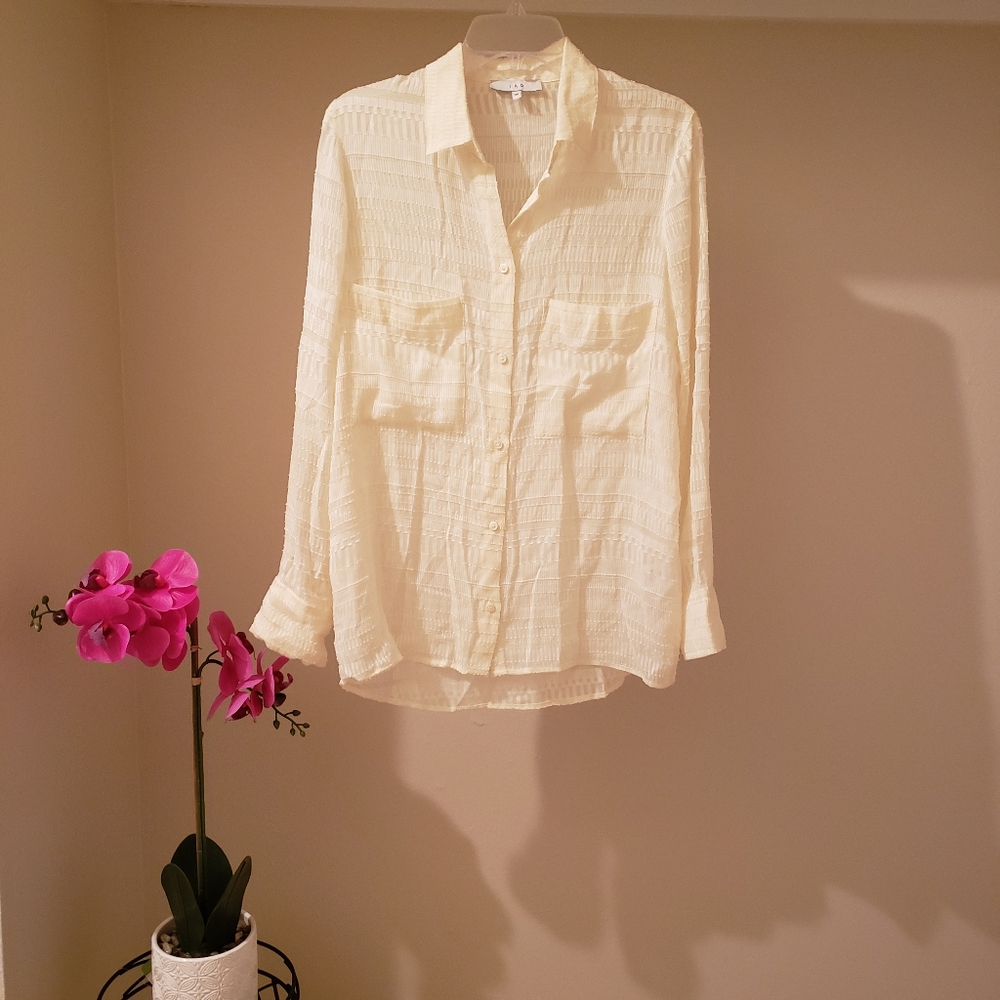 IRO IVORY BLOUSE SILK / COTTON SZ 38